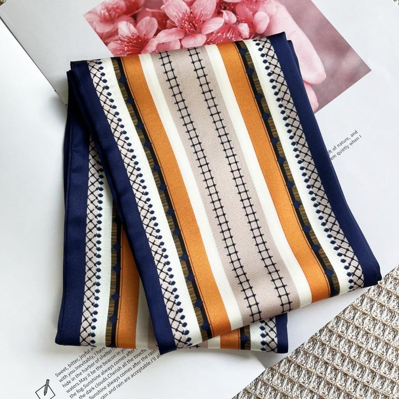 FONYVE Silk Head Scarf for Hair Fashion Headwrap for Women Lightweight Neck Tie - Image 1